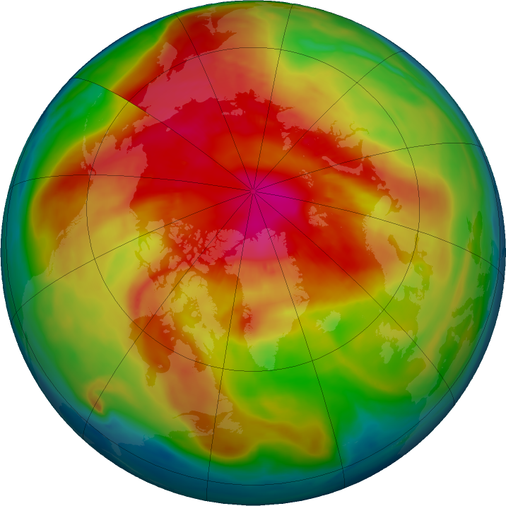 Arctic ozone map for 03 March 2023